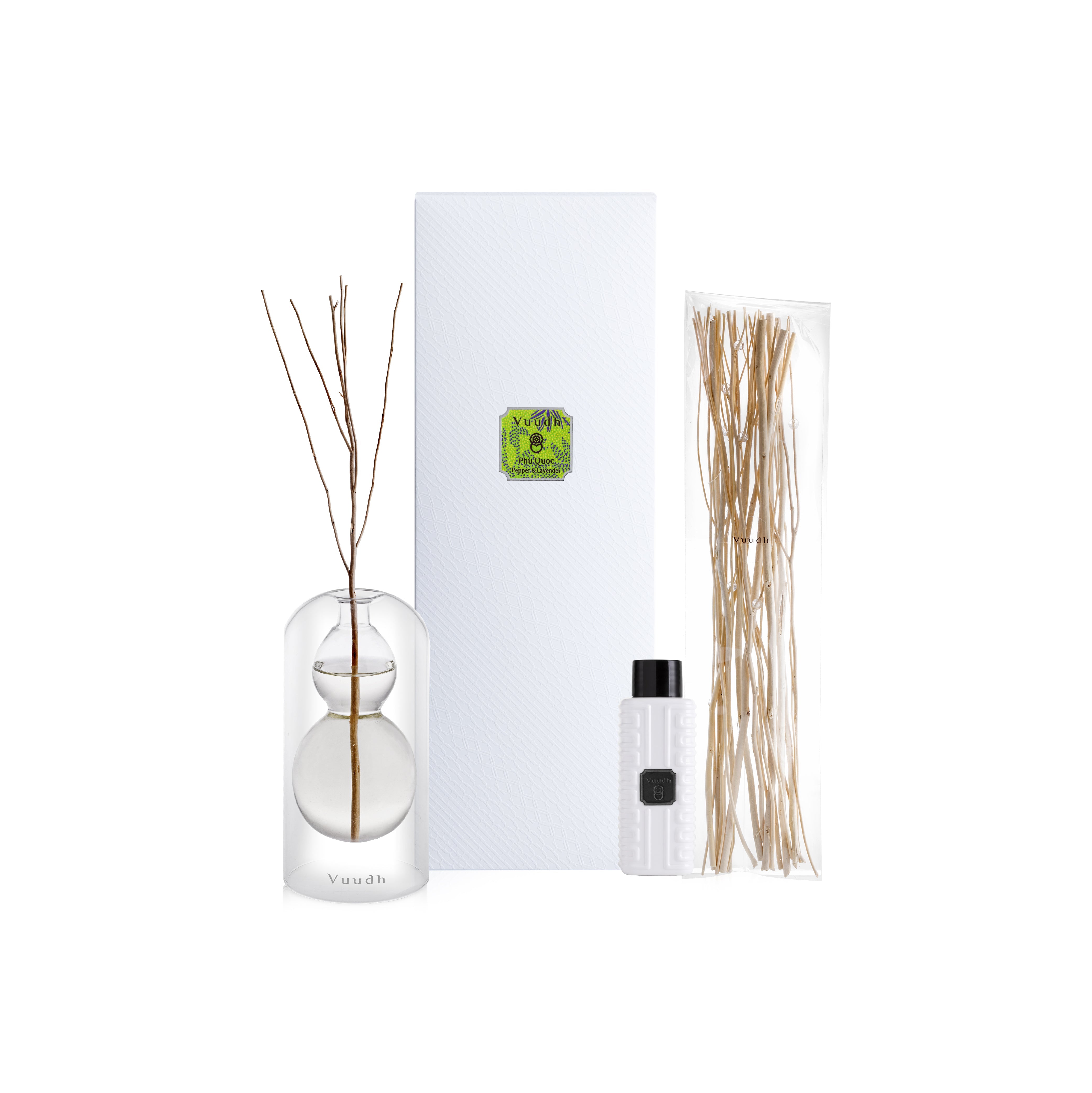 Harnn Vuudh Immortality Diffuser Set - Phu Quoc (Pepper & Lavender) 120 ml.
