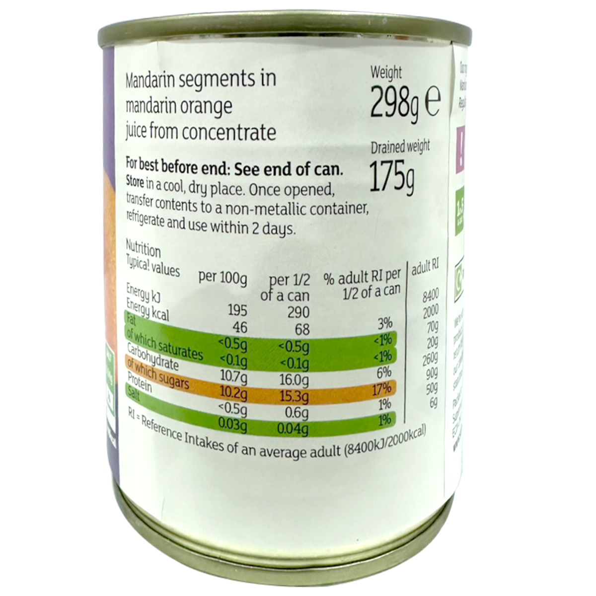 Sainsbury's Mandarin Segments In Fruit Juice