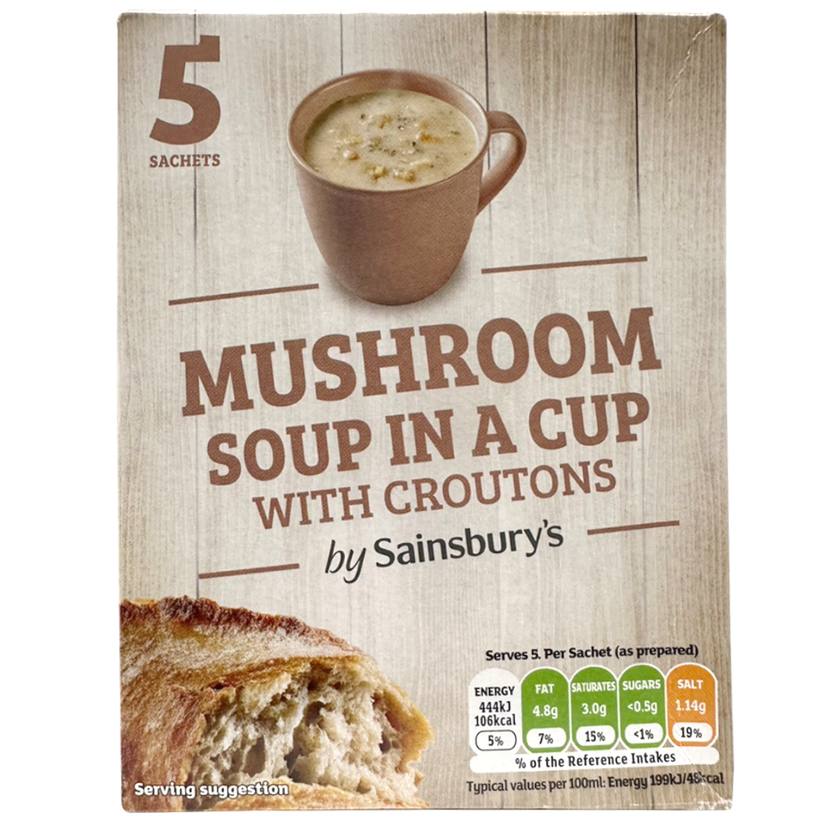 Sainsbury's Mushroom Soup In A Cup With Croutons