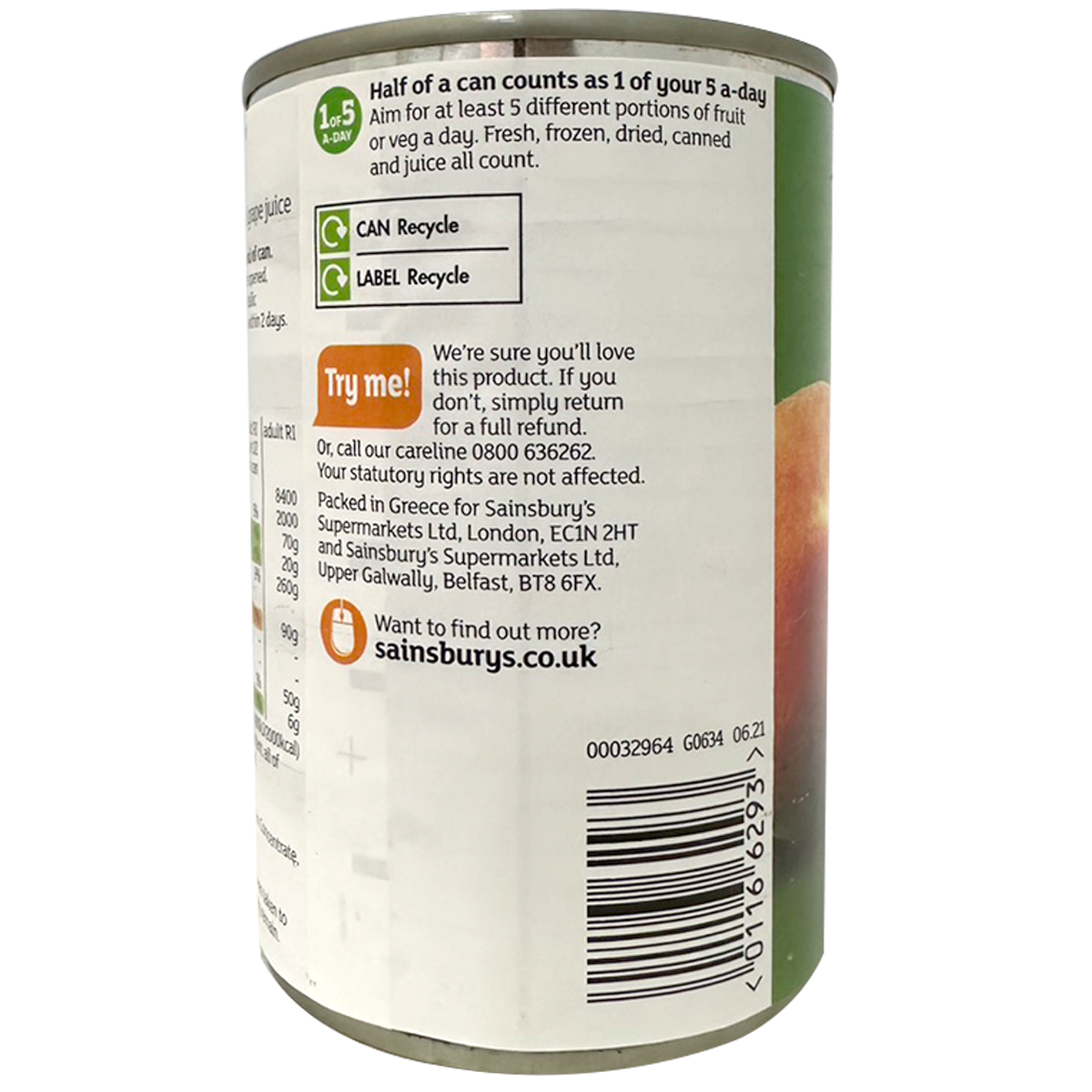 Sainsbury's Peach Slices In Fruit Juice
