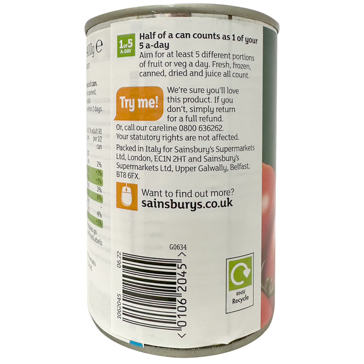 Sainsbury's Italian Plum Tomatoes