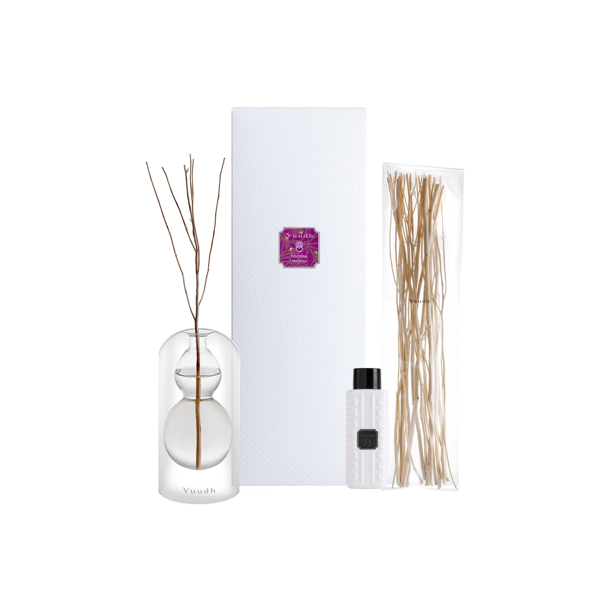 Harnn Vuudh Immortality Diffuser Set - Mumbai (Mon Rose) 120 ml.