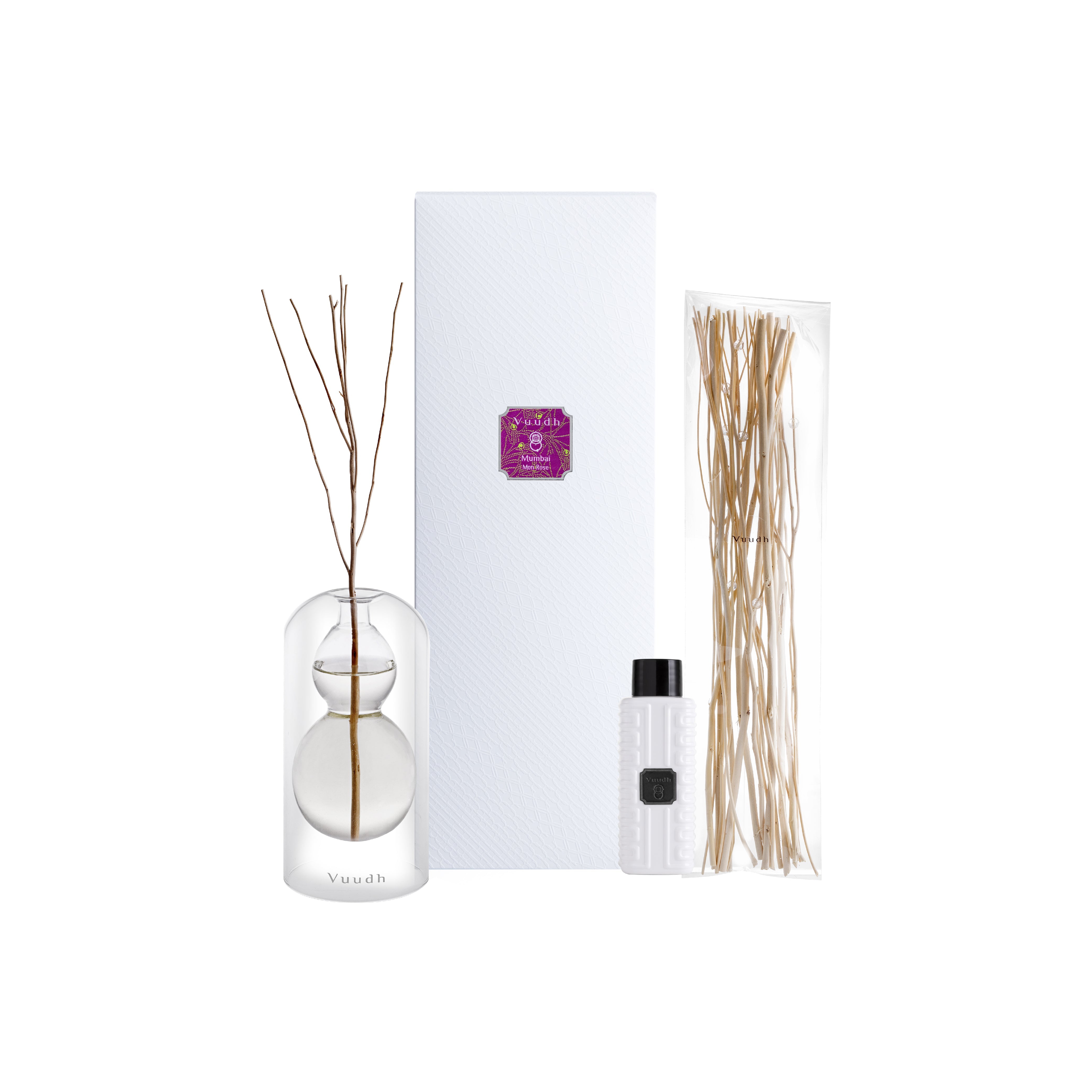 Harnn Vuudh Immortality Diffuser Set - Mumbai (Mon Rose) 120 ml.