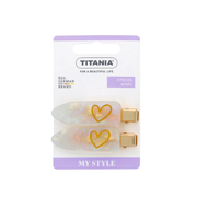 TITANIA Hair Clip Milky Heart 2pcs