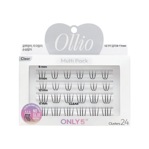 OLLIO No Glue Eyelashes Multi Pack 1set OMR06 - Clear