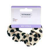TITANIA Scrunchie White & Black Polka Dot 1pc