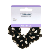 TITANIA Scrunchie Black & White Polka Dot 1pc