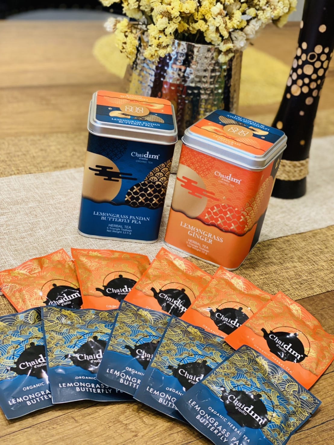 Chaidim Duo Box - Lemongrass Ginger & Lemongrass Pandan Butterfly Pea 2 x 5 Teabags