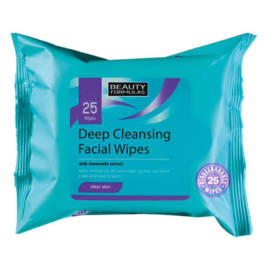 Beauty Formulas Deep Cleansing Facial Wipes 25pcs