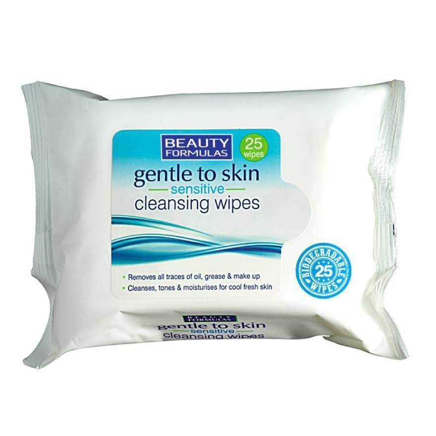 Beauty Formulas Gentle to Skin Sensitive Cleansing Wipes 25pcs