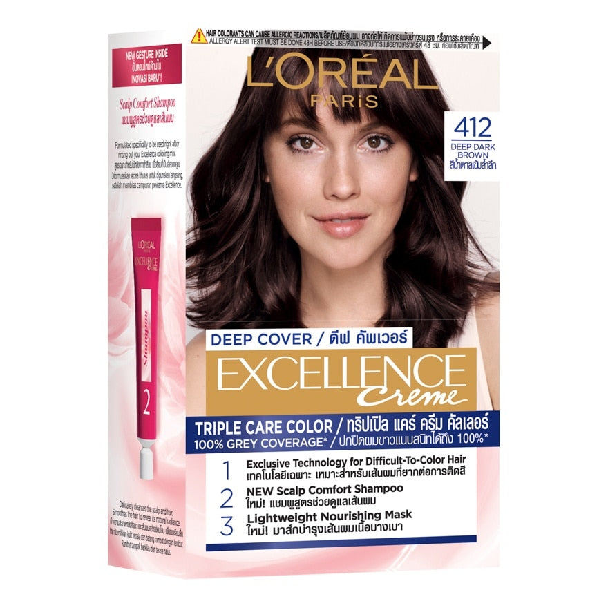 LOreal Paris Excellence Creme Deep Cover No.412 Deep Dark Brown