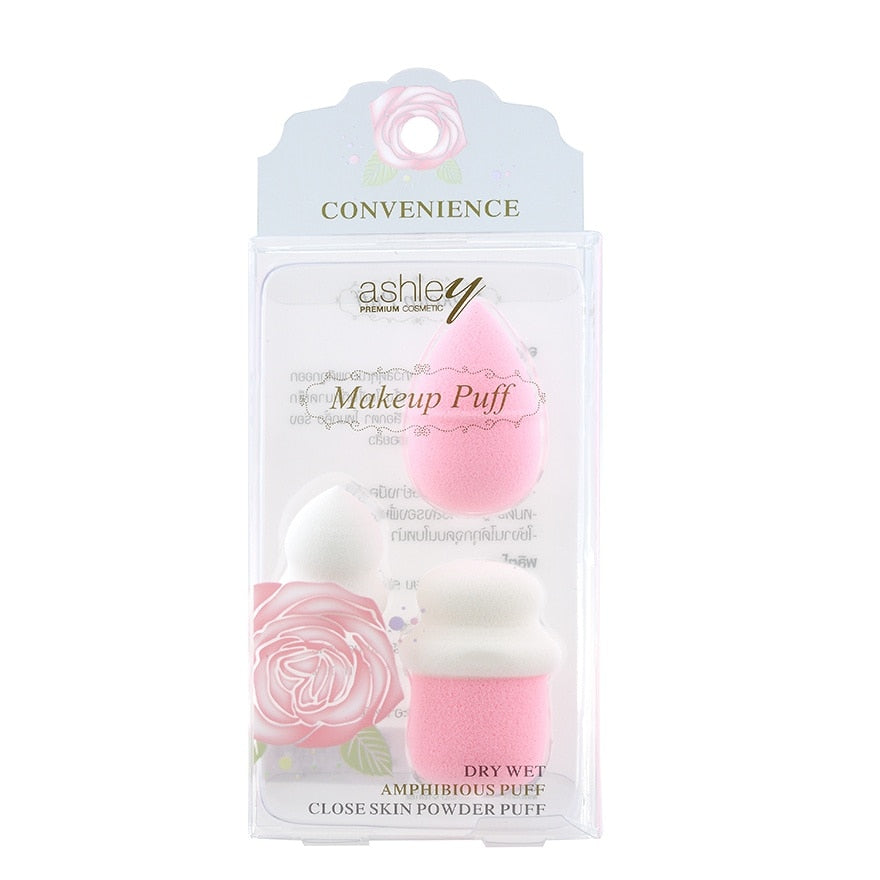 Ashley Makeup Puff Bottle 3pcs AA170 Pink