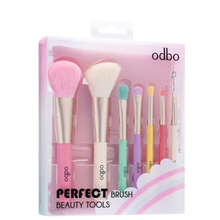 ODBO Perfect Brush Beauty Tools Set 7pcs Pastel