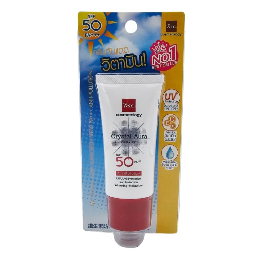 BSC Crystal Aura Sunscreen Anti-Pollution SPF50 PA+++ 20 g.