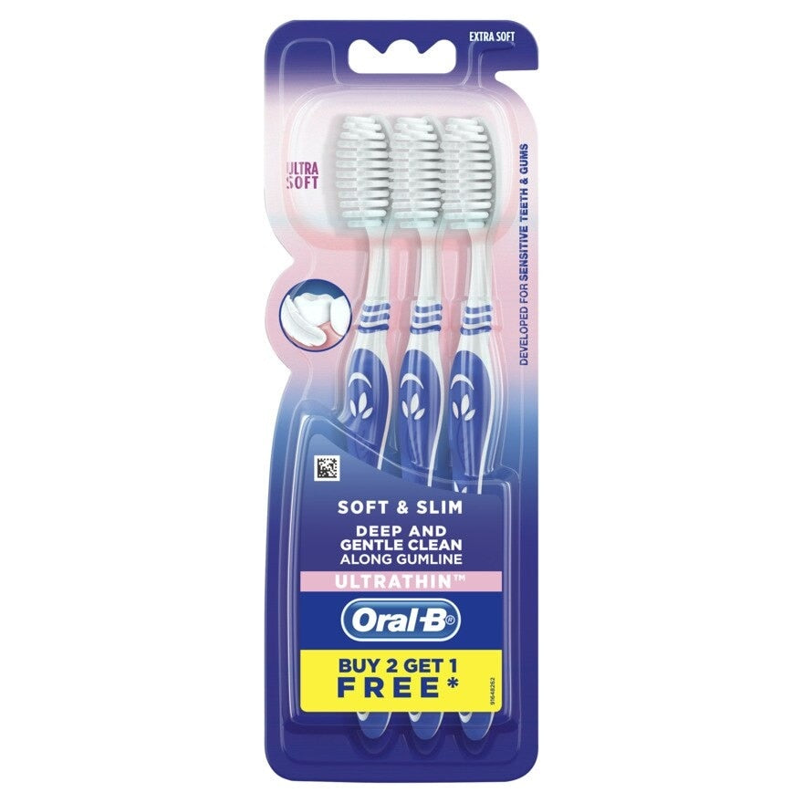 ORAL-B Toothbrush Soft Slim Pack 3pcs
