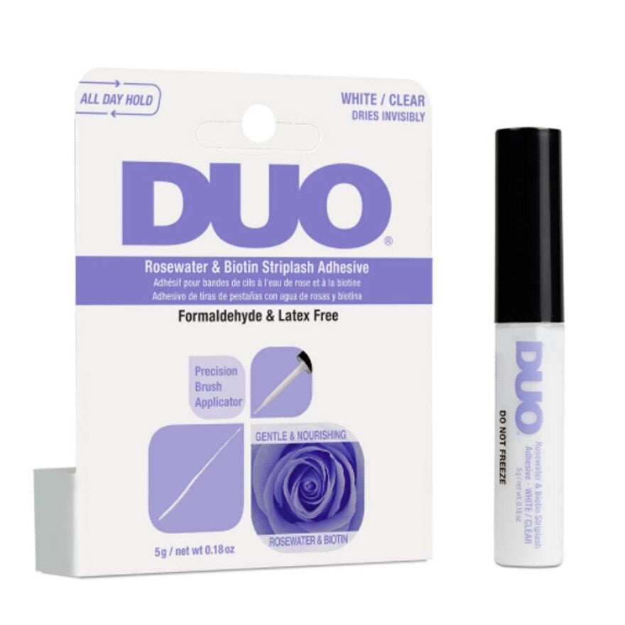 DUO Rose Water & Biotin Strip Lash Adhesive 5g #White Clear