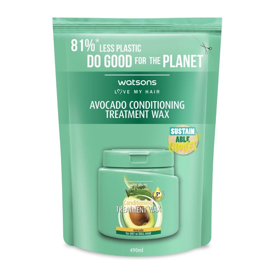 Watsons Treatment Wax Avocado for Dry or Dull Hair(Refill) 490ml