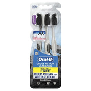 ORAL-B Toothbrush Cross Action Ultra Thin Charcoal Pack 3pcs