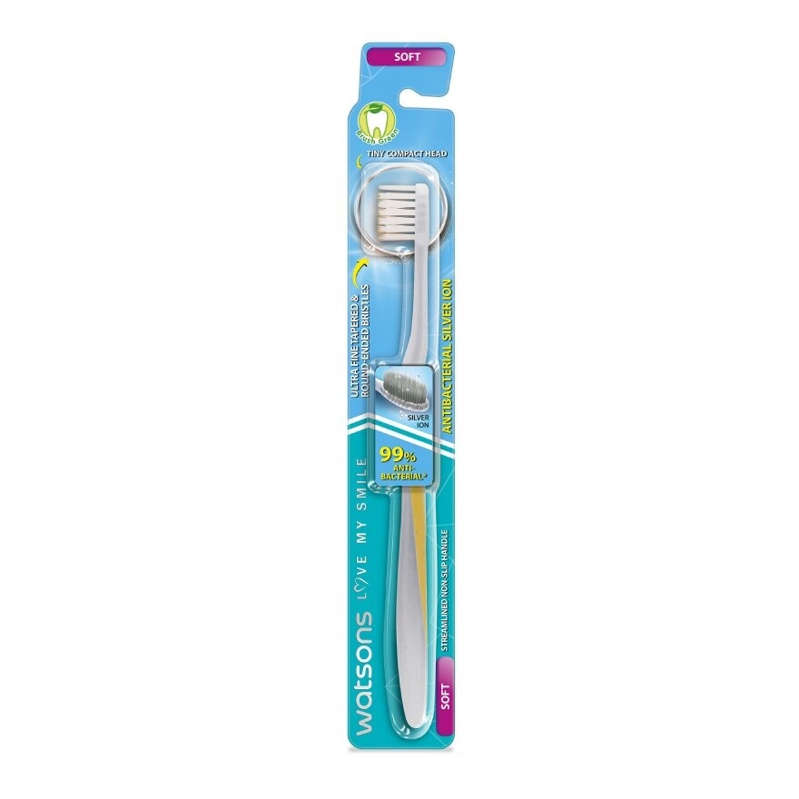 Watsons Antibacterial Silver Ion Toothbrush (Soft) 1pc