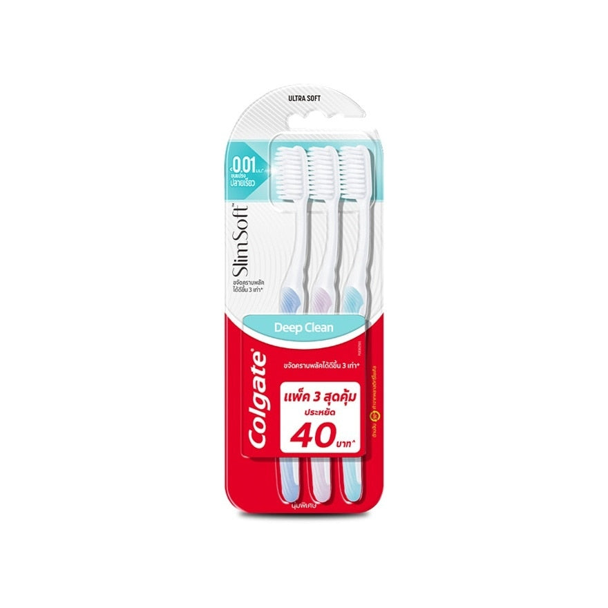 COLGATE Toothbrush Slim Soft Deep Clean 3pcs(Mix Color)