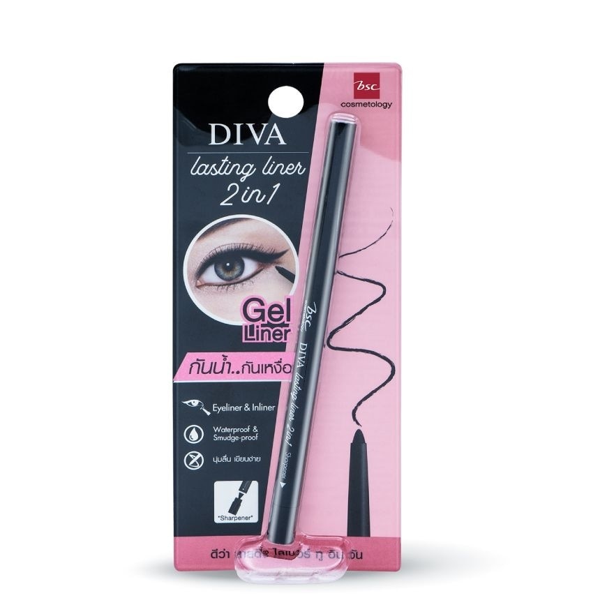 Bsc Diva Lasting Liner 2In1 0.28 g. Black