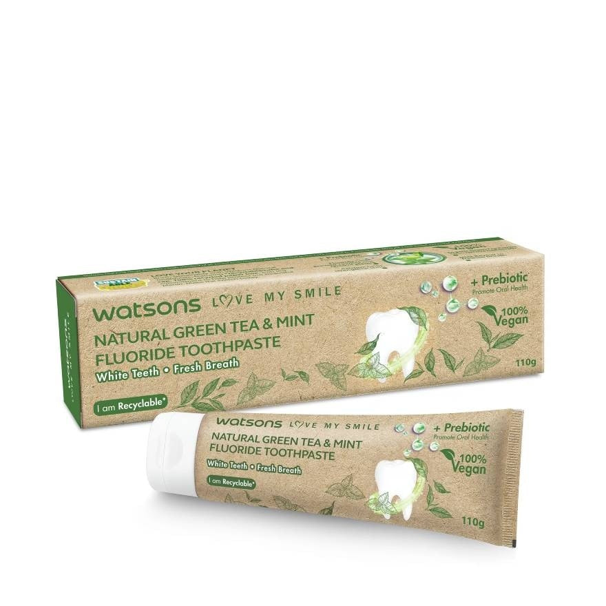 Watsons Natural Green Tea Mint Fluoride Toothpaste 110g