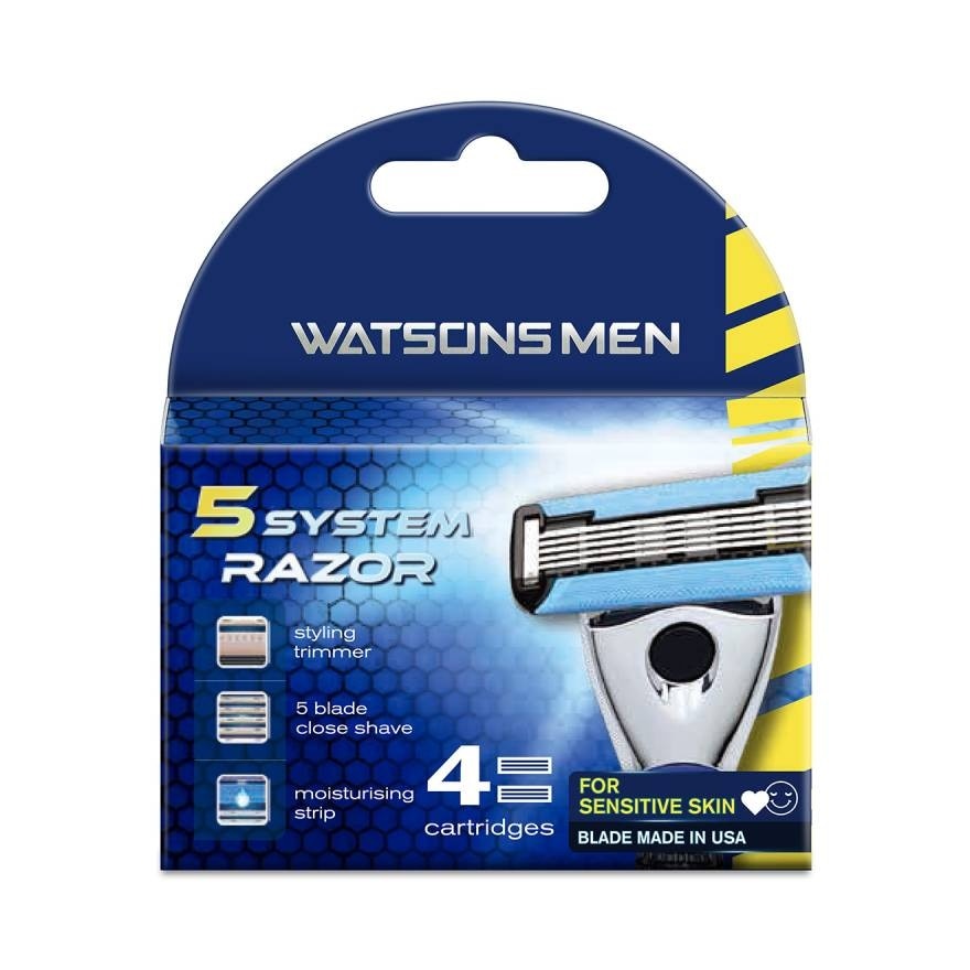 Watsons Men 5 System Razor 4 Catridges