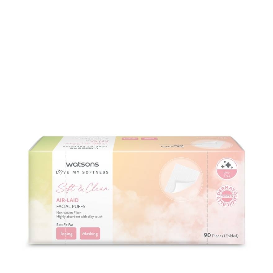 Watsons Air Laid Facial Puffs 90pcs