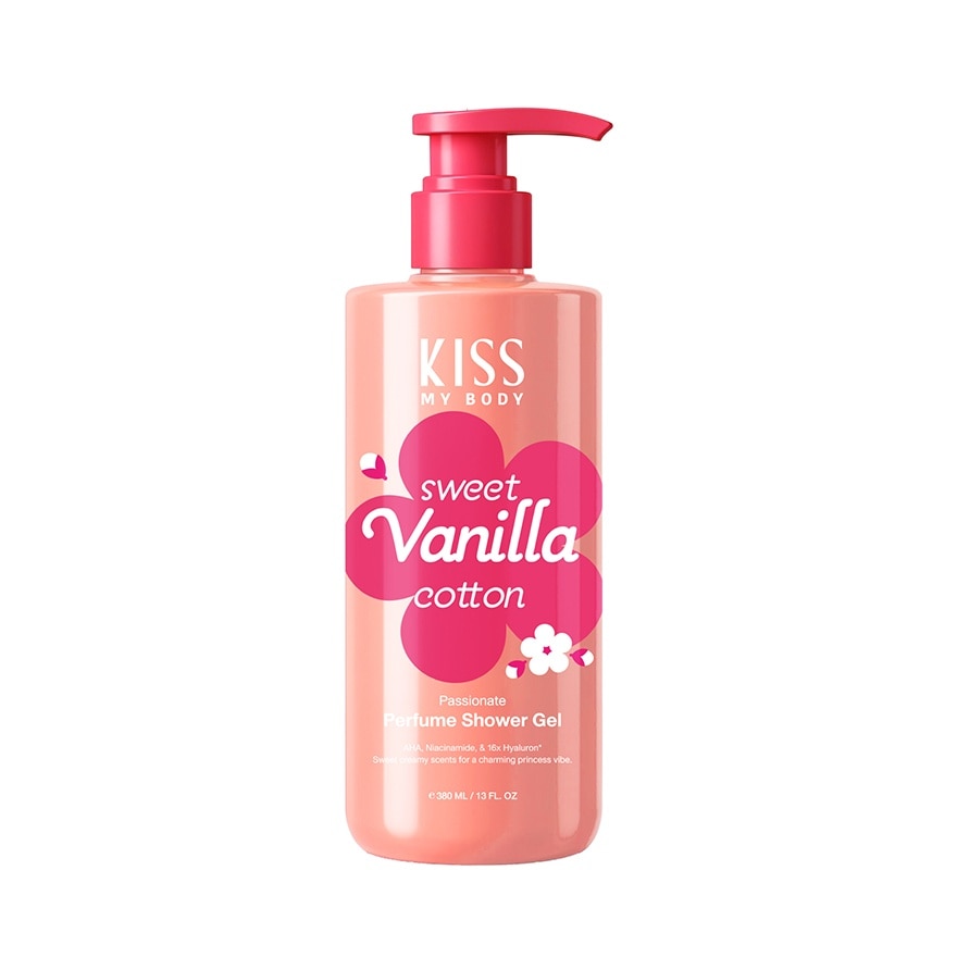 Kiss My Body Passionate Perfume Shower Gel Sweet Vanilla Cotton 380ml