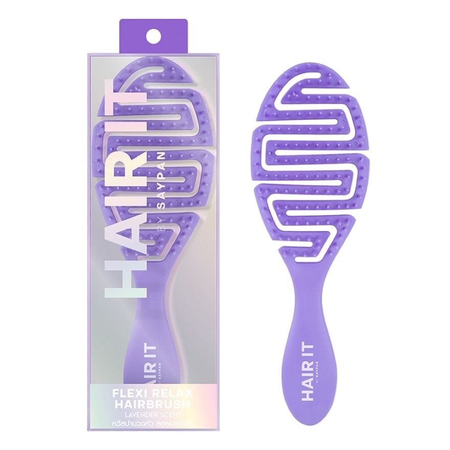 Hair It Flexi Relax Hairbrush Purple Lavender Scent