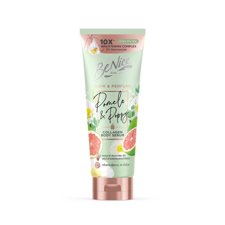 BeNice Body Serum Glow Perfume Pomelo Poppy Collagen 170ml