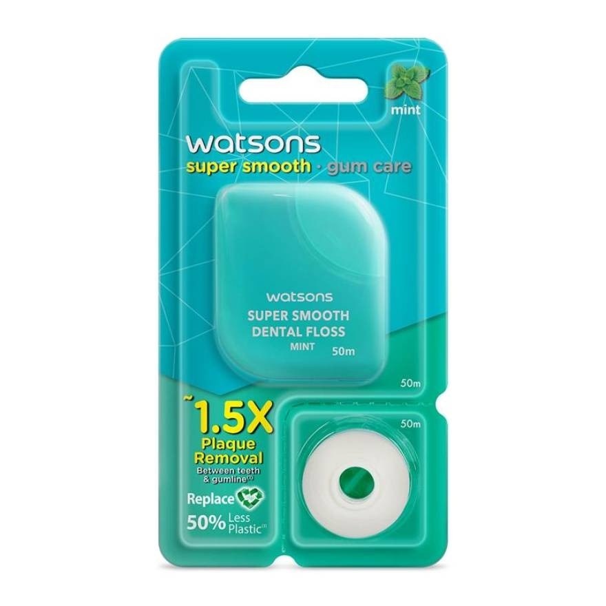 Watsons Mint Dental Floss 50m + Replace 50m