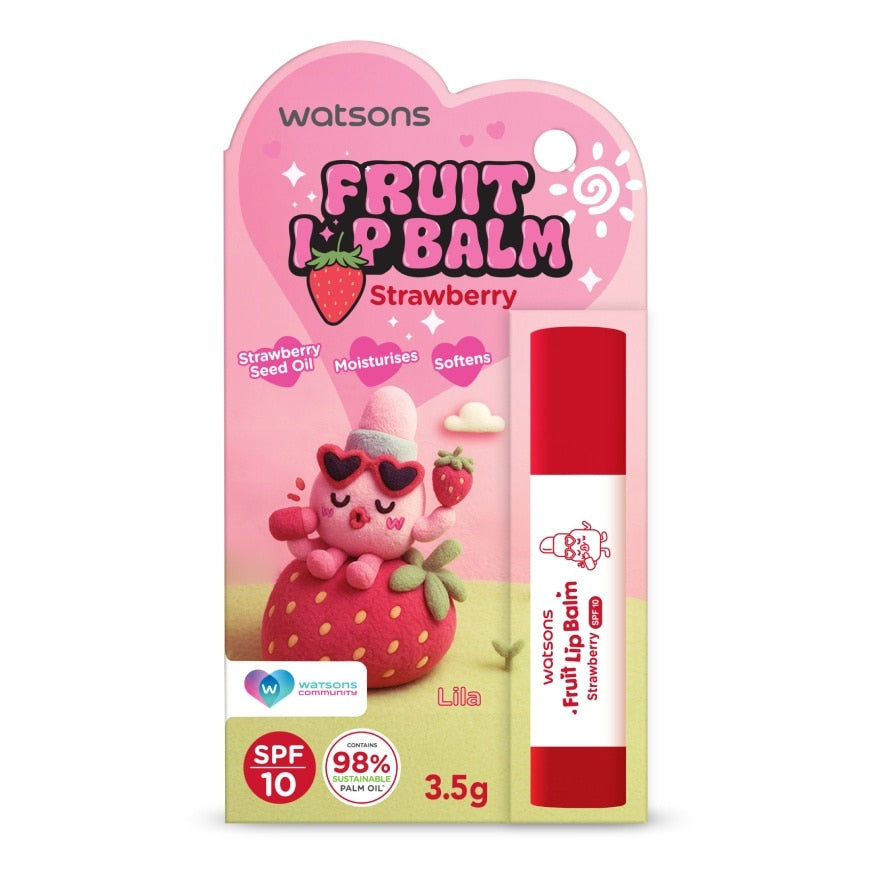 Watsons Fruit Lip Balm Strawberry SPF10 (Usagyuuuun) 3.5g