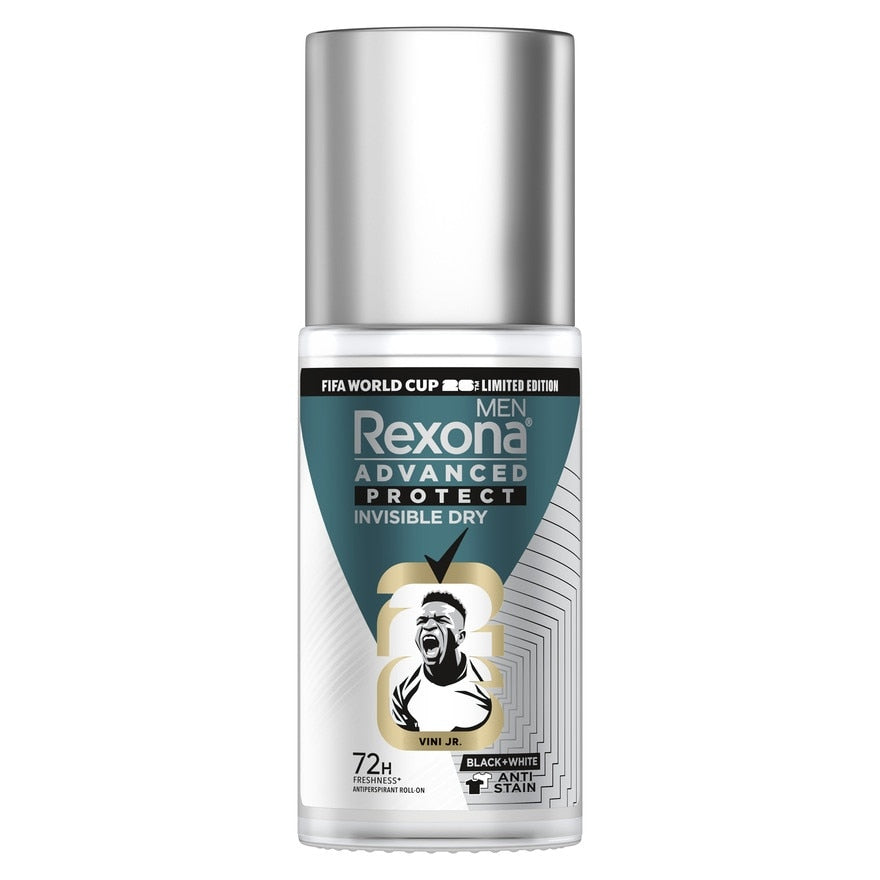 REXONA Men Roll-on Advanced Protect Invisible Dry Black+white Antiperspirant 45ml