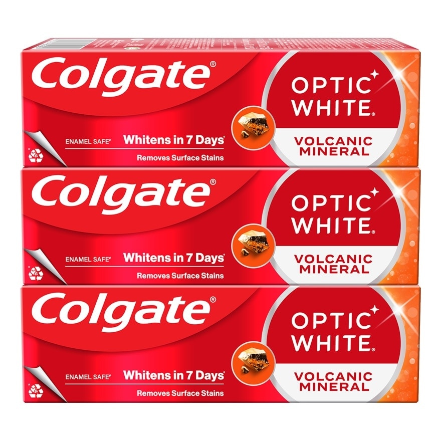 COLGATE Toothpaste Optic White Volcanic Mineral Pack 3pcs 100g