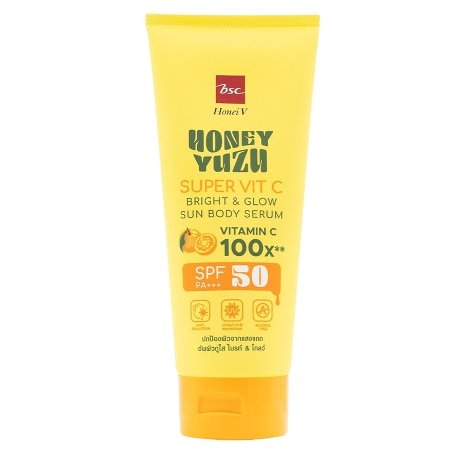 Honei V BSC Honey Yuzu Super VIT C Brigh Glow Sun Body Serum SPF50 PA+++ 150 ml.