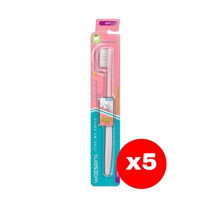 Watsons Standard Compact Toothbrush (Soft) 1pc x5