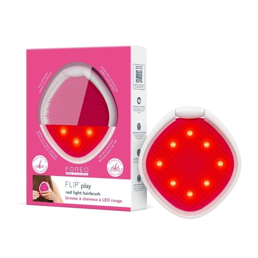 FOREO Flip Play Red Light Hairbrush Cherry Up