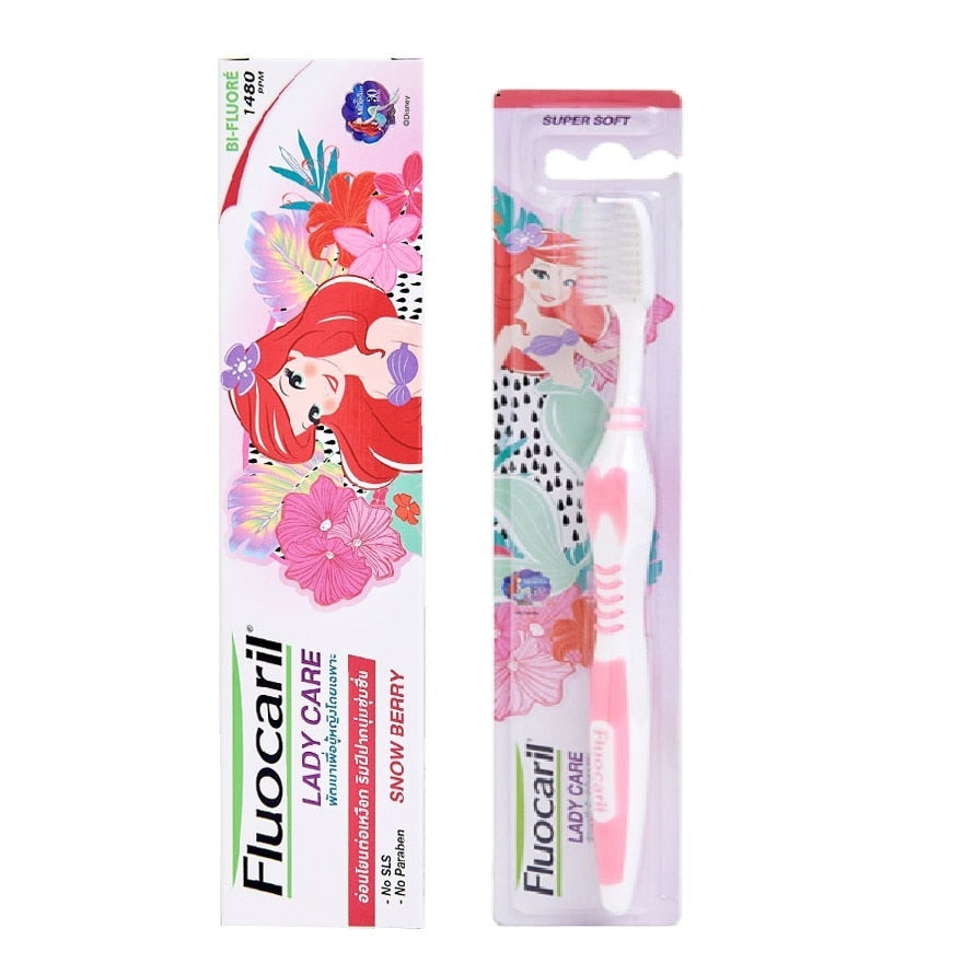 Fluocaril Toothpaste Lady Care Snow Berry+fluocaril Toothbrush Lady Care 1pc 100g