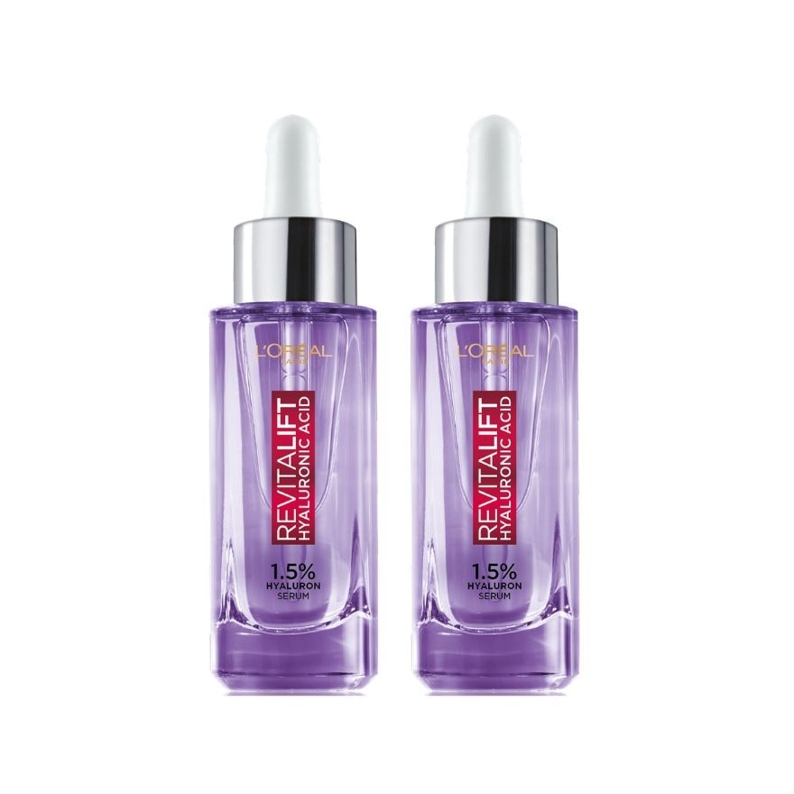 LOreal Paris Revitalift Hyaluronic Acid Replumping Serum Twin Pack 30ml