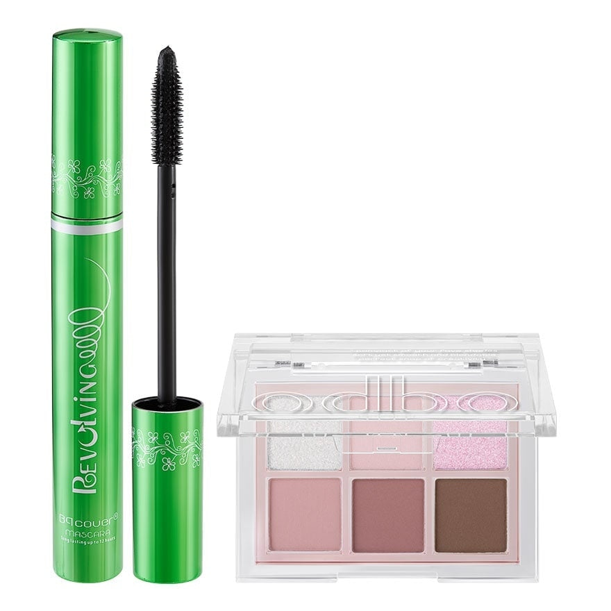 ODBO Value Pack Cover Mascara+signature Eyeshadow Palette 12Misty Rose 10ml #12 Misty Rose