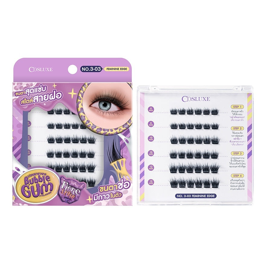 Cosluxe Winky Eyes Bubble Gum Eyelashes Fierce Style 36pcs