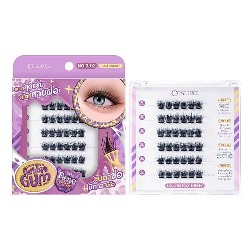 Cosluxe Winky Eyes Bubble Gum Eyelashes Fierce Style 36pcs