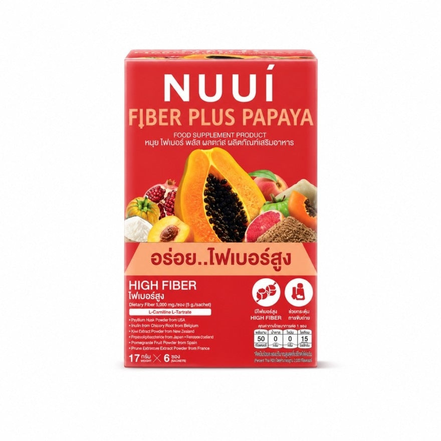 Nuui Fiber Plus Papaya 17gX6 Sac