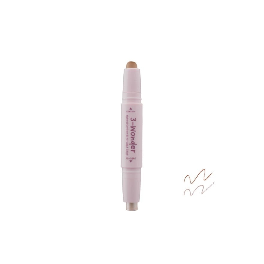Mistine 3-Wonder Natural Contour Hi-Light Stick 3.3 g. Brown Light Pink
