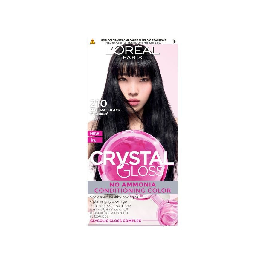 LOreal Paris Crystal Gloss 210 Natural Black