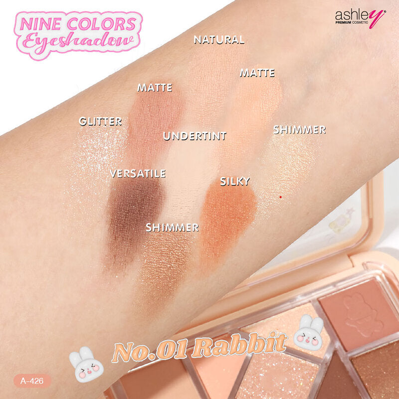 Ashley Nine Colors Eyeshadow 8.4g #01 Rabbit