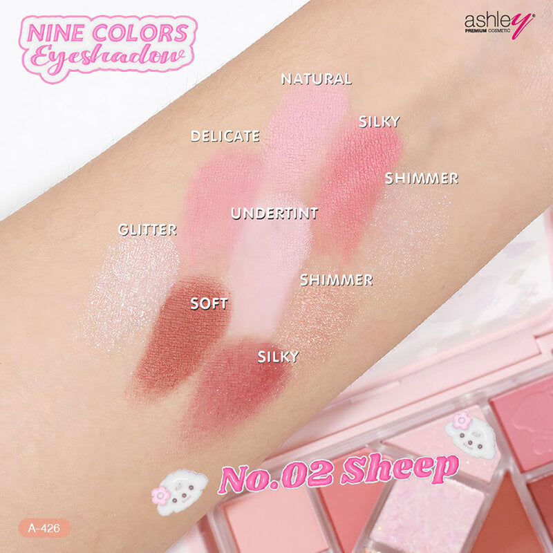 Ashley Nine Colors Eyeshadow 8.4g #02 Sheep