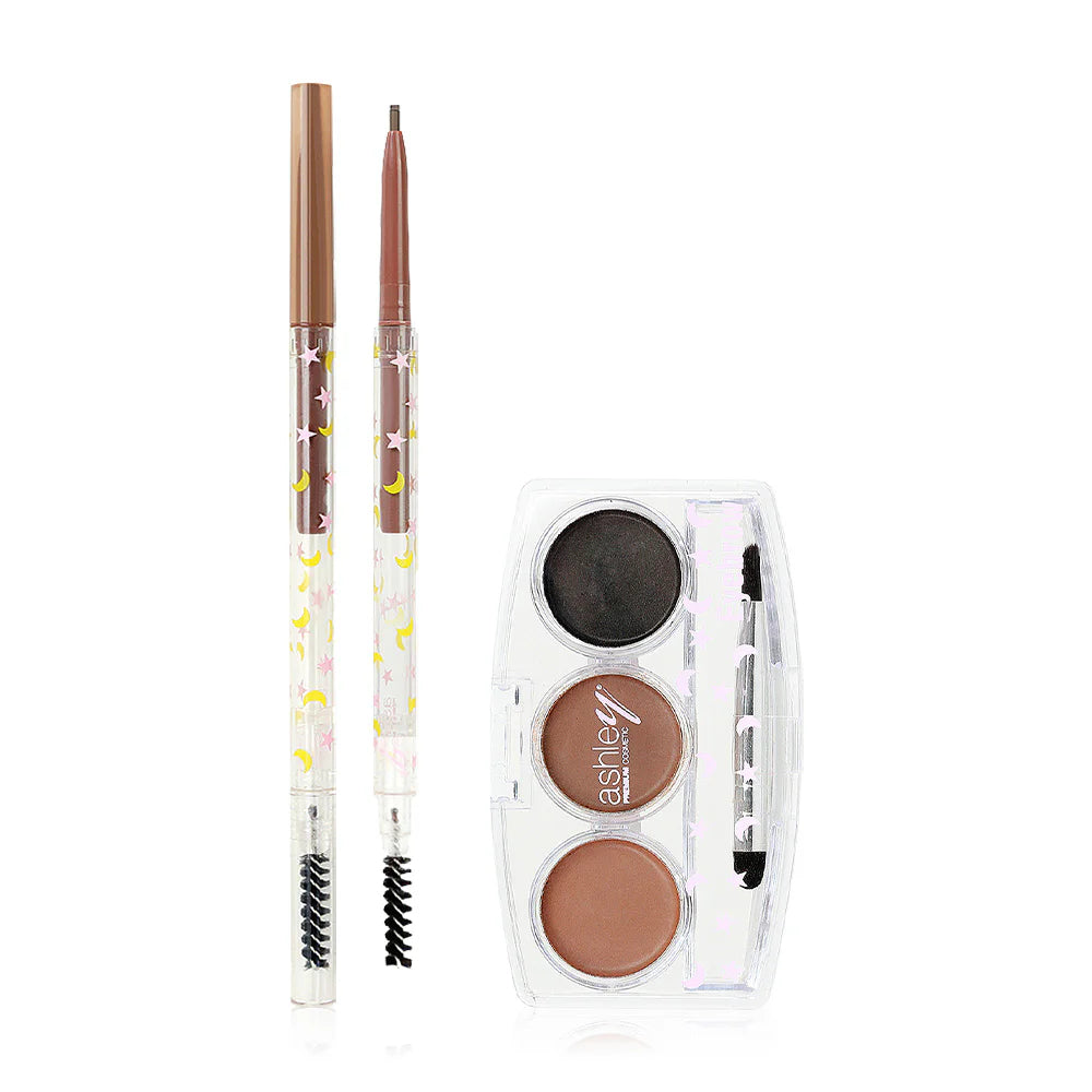 Ashley Eyebrow Kit 0.1g + 6g #02 Dark Brown
