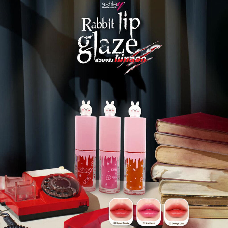 Ashley Rabbit Lip Glaze 4.5ml #02 Ice Peach